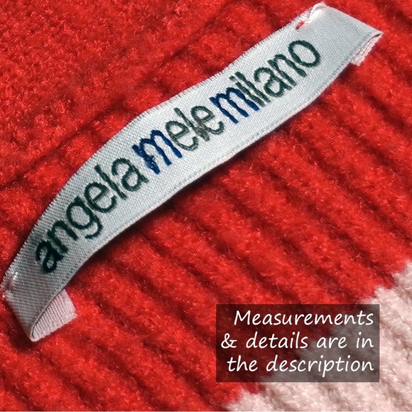 Angela Mele Milano Striped Wool Italian Cardigan Sweater Plus Size 2X XXL Winter - Picture 5 of 7